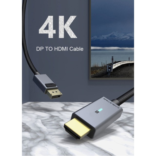 CABLETIME καλώδιο DisplayPort σε HDMI CT-P02G4K, 4K, 1.8m, μαύρο