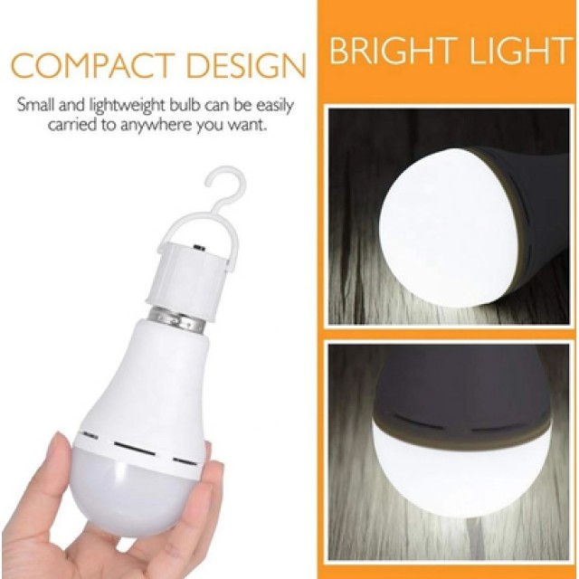 POWERTECH LED λάμπα με επαναφορτιζόμενη μπαταρία E27-017, 9W, 6500K, E27