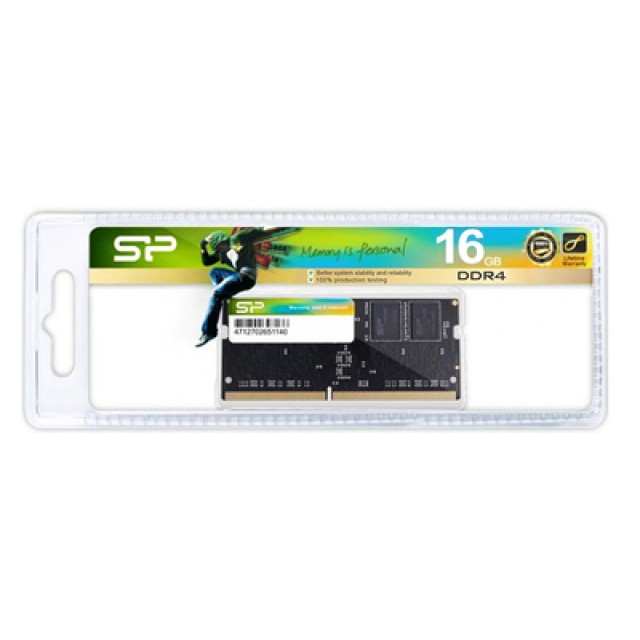 SILICON POWER μνήμη DDR4 SODimm SP016GBSFU266X02, 16GB, 2666MHz, CL19