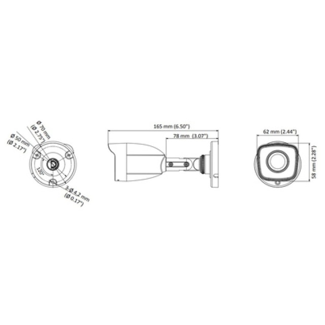 HIKVISION HIWATCH υβριδική κάμερα HWT-B120-M, 2.8mm, 2MP, IP66