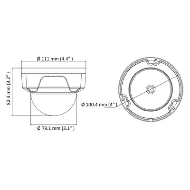 HIKVISION HIWATCH IP κάμερα HWI-D140H, POE, 2.8mm, 4MP, IP67 & IK10