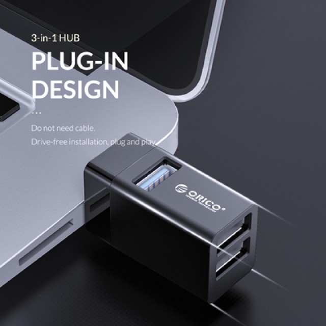 ORICO USB hub MINI-U32, 3x θυρών, 5Gbps, USB σύνδεση, μαύρο