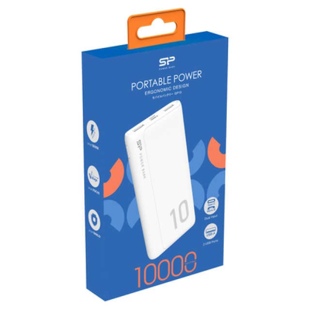 SILICON POWER power bank GP15, 10000mAh, 2x USB output, 2.1A, λευκό