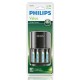 PHILIPS φορτιστής μπαταριών AA & AΑΑ NiMH SCB1450NB με 4x AAA, μαύρος