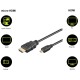 GOOBAY καλώδιο micro HDMI σε HDMI 53787 με Ethernet, 4K/60Hz, 5m, μαύρο