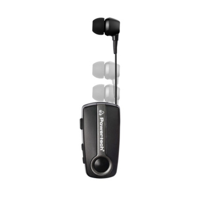 POWERTECH earphone Klipp 2 PT-998 multipoint, Bluetooth 5.1, USB-C, γκρι