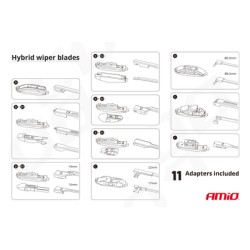 AMIO υαλοκαθαριστήρας Hybrid 02201, 14" (350mm), 11 αντάπτορες