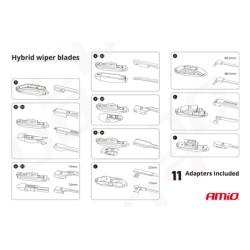 AMIO υαλοκαθαριστήρας Hybrid 02202, 15" (380mm), 11 αντάπτορες