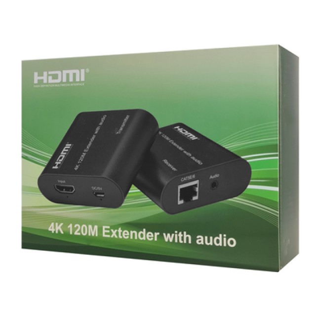 POWERTECH HDMI video extender CAB-H075 μέσω καλωδίου RJ45, 4K, 120m