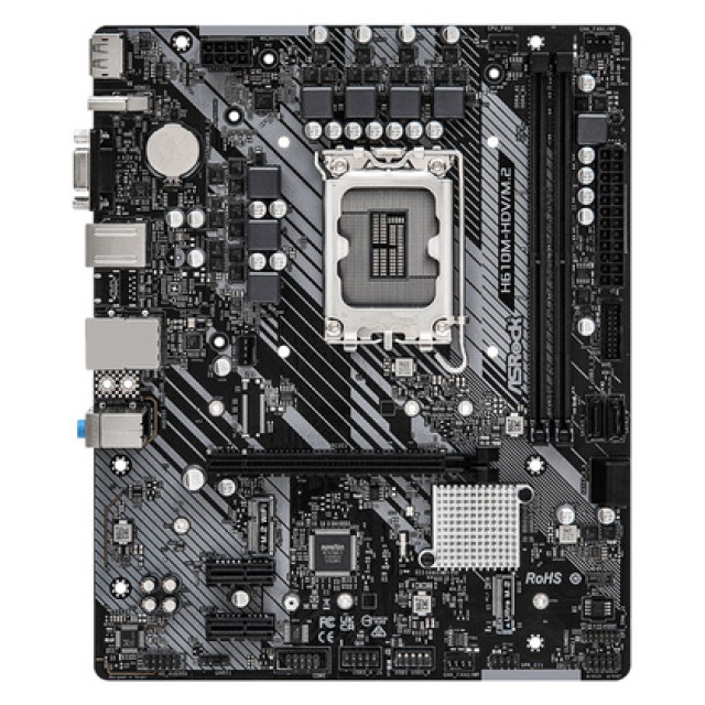 ASROCK μητρική H610M-HDV-M.2, 2x DDR4, s1700, USB 3.2 Gen1, mATX