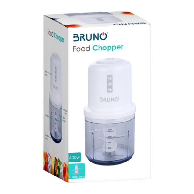 BRUNO πολυκόπτης BRN-0066, 500ml, 400W, 4 λεπίδες, λευκό