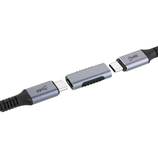 POWERTECH αντάπτορας USB-C θηλυκό σε USB-C θηλυκό PTH-060, γκρι