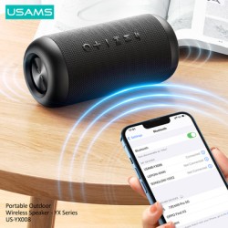 USAMS φορητό ηχείο YX008, 10W, Bluetooth/3.5mm, 1800mAh, IPX6, μαύρο