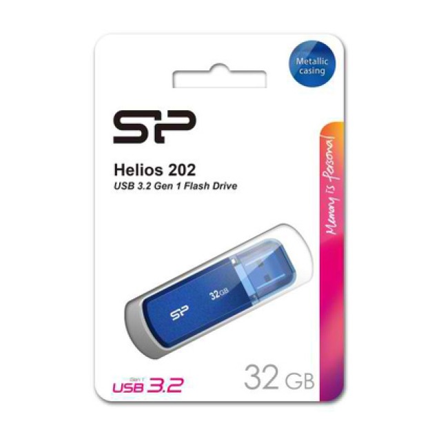 SILICON POWER USB Flash Drive Helios 202, 32GB, USB 3.2, μπλε