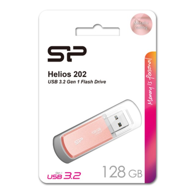 SILICON POWER USB Flash Drive Helios 202, 128GB, USB 3.2, ροζ χρυσό