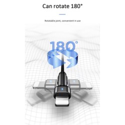 USAMS καλώδιο Lightning σε USB US-SJ476, περιστρεφόμενο, 10.5W 1m, μαύρο