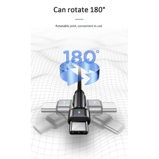 USAMS καλώδιο USB-C σε USB SJ477, περιστρεφόμενο βύσμα, 10W, 1m, πράσινο