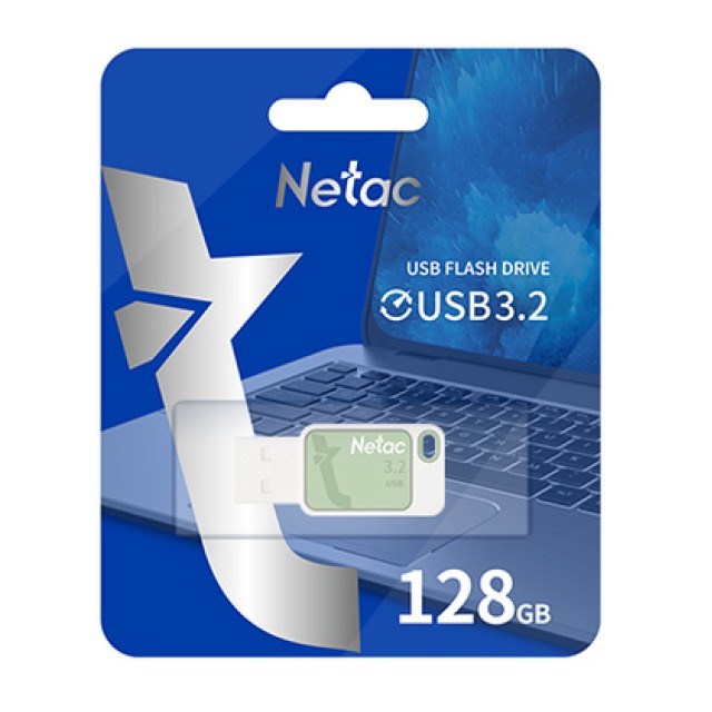 NETAC USB Flash Drive UA31, 128GB, USB 3.2, πράσινο