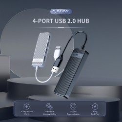 ORICO USB hub FL02, 4x θυρών, 480Mbps, USB σύνδεση, λευκό