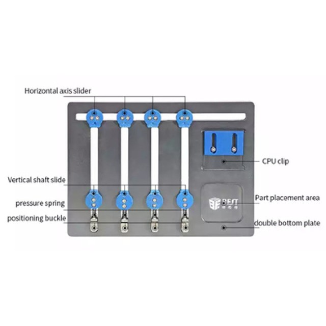 BEST βάση motherboard BST-001Q για επισκευή smartphone, 4-axis, 15x20cm