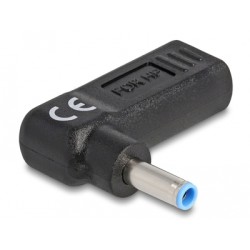 DELOCK αντάπτορας τροφοδοσίας 60004, USB-C σε HP 4.5x3mm, 90°, μαύρος