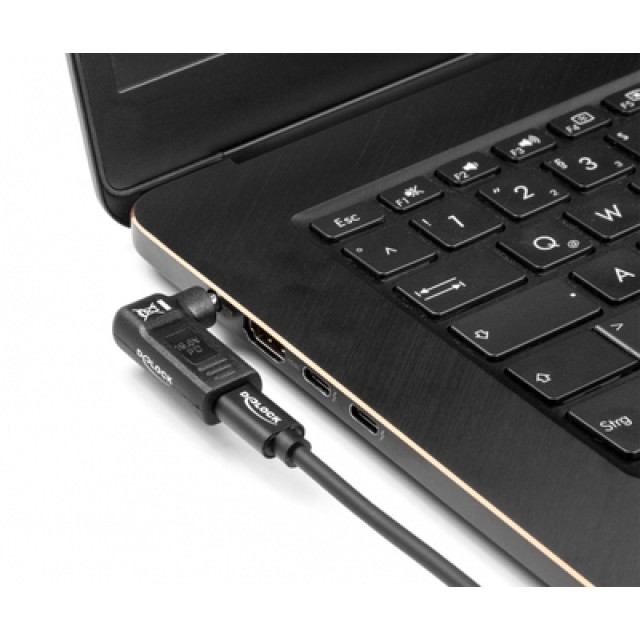 DELOCK αντάπτορας τροφοδοσίας 60006, USB-C σε HP 4.8x1.7mm, 90°, μαύρος