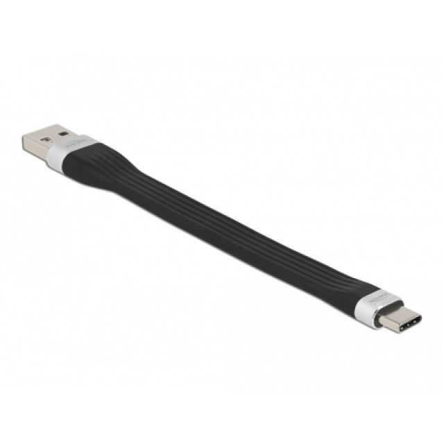 DELOCK καλώδιο USB 3.2 σε USB-C 85771, 15W, 5Gbps, FPC, 13.5cm, μαύρο