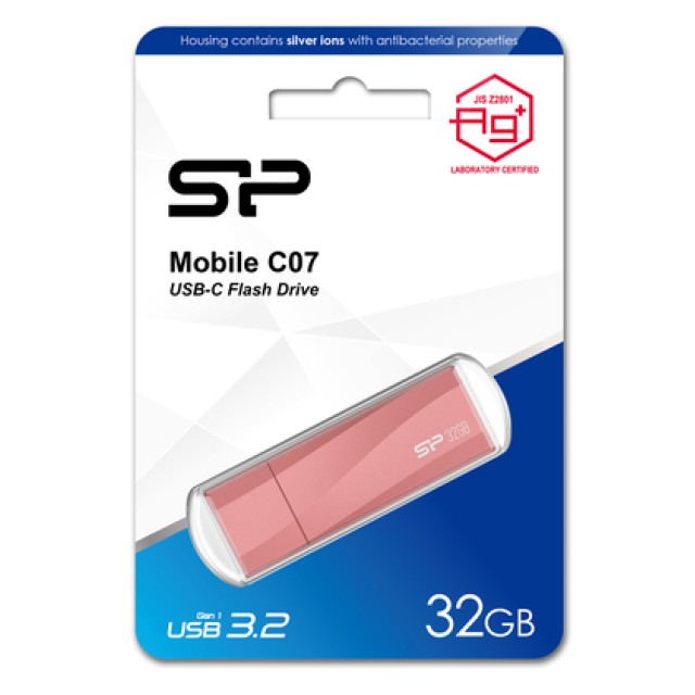 SILICON POWER USB-C Flash Drive Mobile C07, 32GB, USB 3.2, ροζ