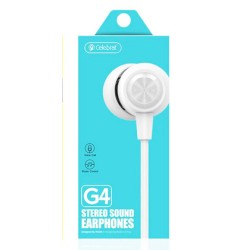 CELEBRAT earphones με μικρόφωνο G4, 3.5mm σύνδεση, Φ10mm, 1.2m, λευκό