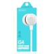 CELEBRAT earphones με μικρόφωνο G4, 3.5mm σύνδεση, Φ10mm, 1.2m, λευκό