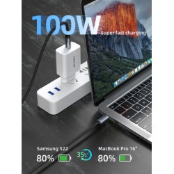 CABLETIME καλώδιο USB-C CT-CMCM2, USB 3.1, 100W, 20Gbps, 4K, 1.5m, μαύρο