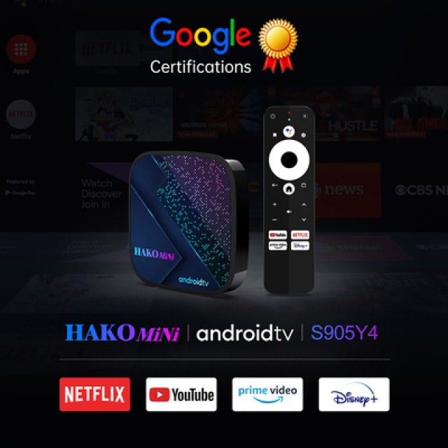 HAKO TV Box Mini, Google/Netflix certificate, 4/32GB 4K WiFi, Android 11