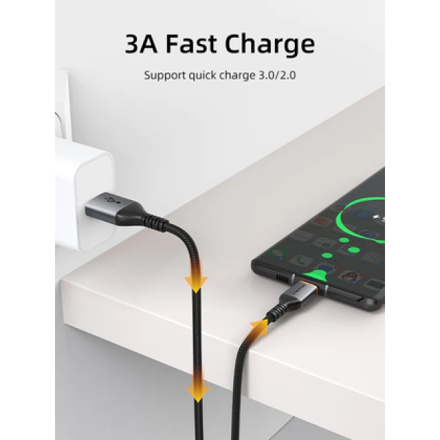 CABLETIME καλώδιο USB σε USB-C CT-AMCM3A, 15W, 2m, μαύρο