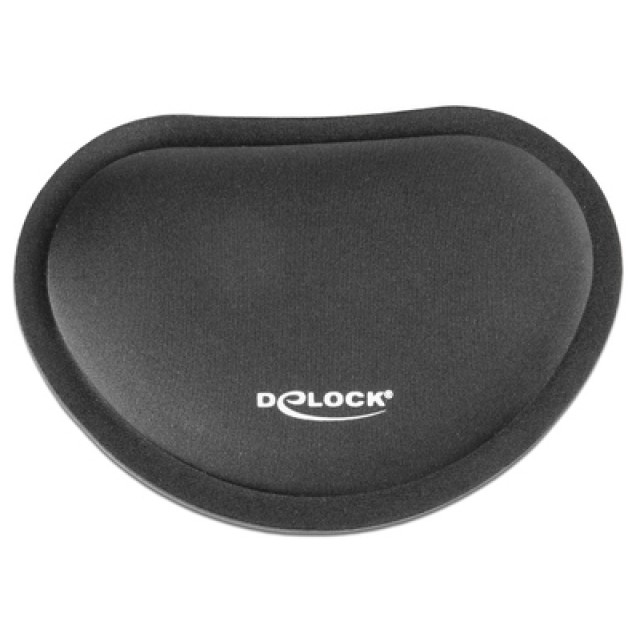 DELOCK στήριγμα καρπού για ποντίκι 12602, 25x115x165mm, μαύρο