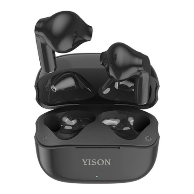 YISON earphones με θήκη φόρτισης TWS-T6, True Wireless, Φ13mm, μαύρα