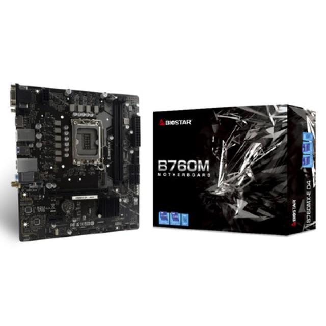 BIOSTAR μητρική B760MX-E D4, 2x DDR4, s1700, uATX, GbE, Ver. 6.0