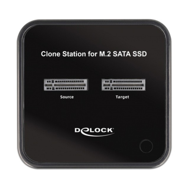 DELOCK docking station 64178, clone function, 2x M.2 SATA, 6Gbps, μαύρο