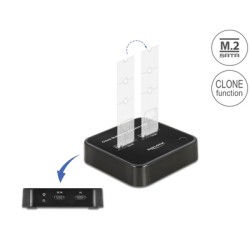 DELOCK docking station 64178, clone function, 2x M.2 SATA, 6Gbps, μαύρο