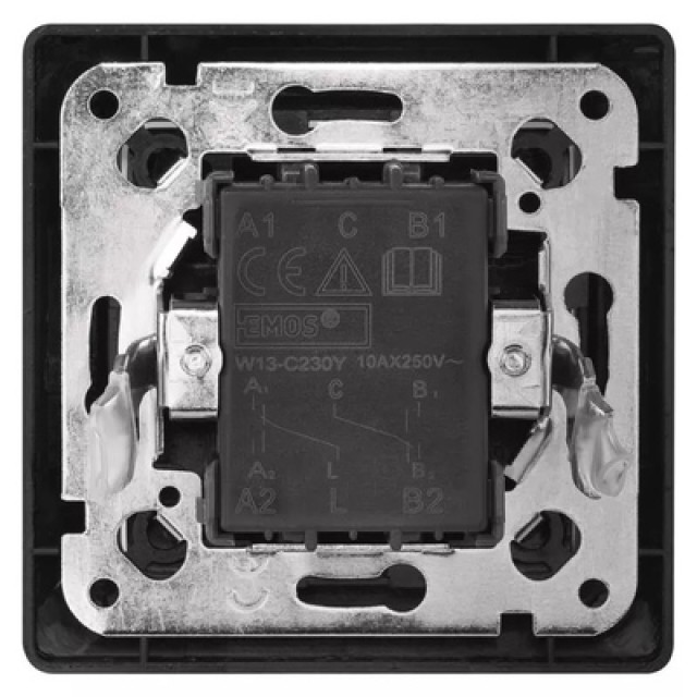 EMOS διακόπτης αλέ-ρετούρ A6100.8, διπλός, 2-way, μαύρος