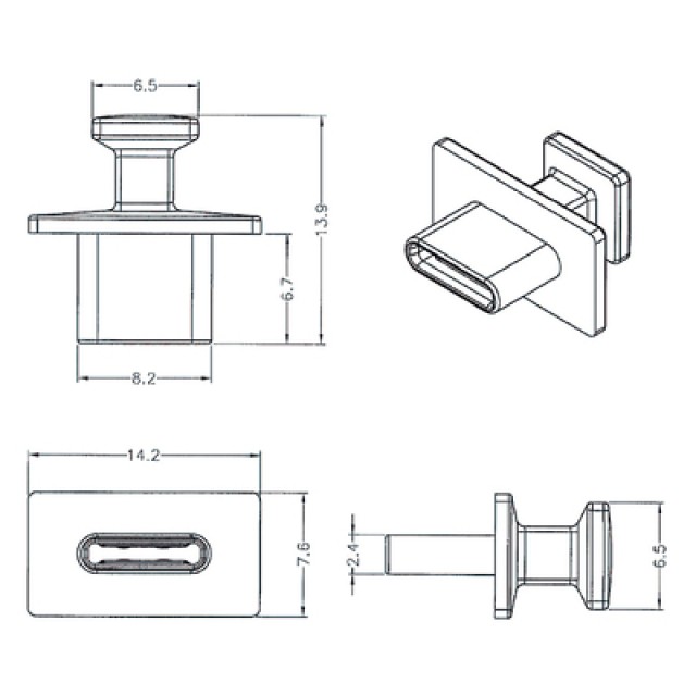 DELOCK κάλυμμα προστασίας για θύρα USB-C 64097 με λαβή, λευκό, 10τμχ