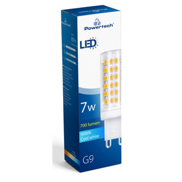 POWERTECH LED λάμπα G9-0002 7W, 4000K, G9, 700lm, RC