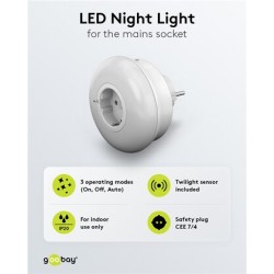 GOOBAY LED φωτιστικό νυκτός 64566 με πρίζα schuko, 6500K, IP20