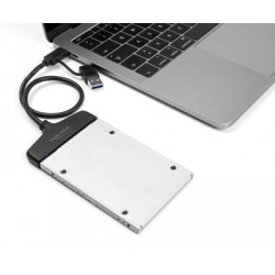 DELOCK καλώδιο σύνδεσης HDD/SSD 61042, USB/USB-C σε SATA, 6Gbps, μαύρο