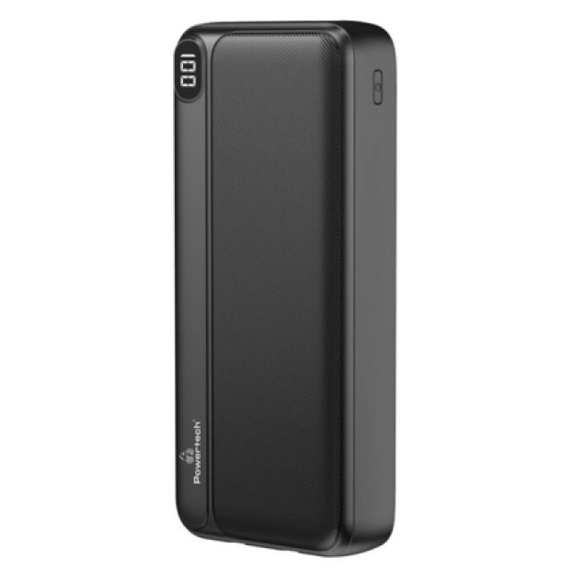 POWERTECH power bank με καλώδια και οθόνη PT-1064 20000mAh, 22.5W, μαύρο