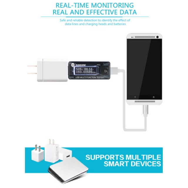 SUNSHINE USB tester φόρτισης SS-302A, V/A/Time/mAh