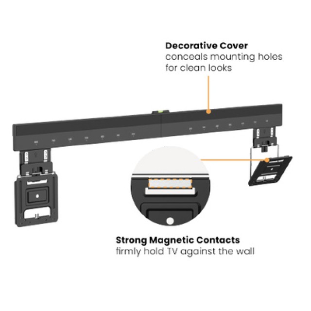 BRATECK επιτοίχια βάση LED-1948 για TV 43"-100", ultra slim, έως 75kg