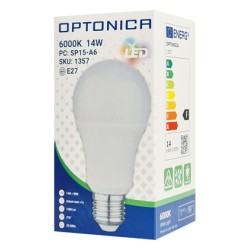 OPTONICA LED λάμπα A60 1357, 14W, 6000K, E27, 1380lm