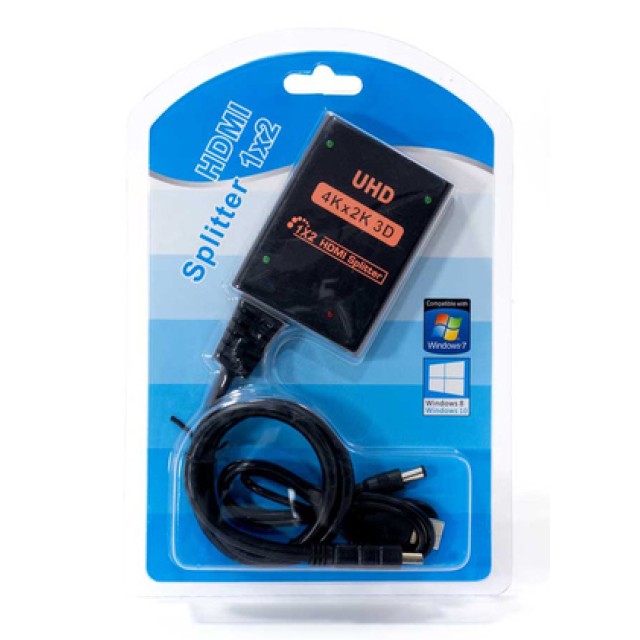 HDMI splitter CAB-H156, 2 σε 1, 4K/60Hz, HDR/HDCP, 50cm, μαύρο