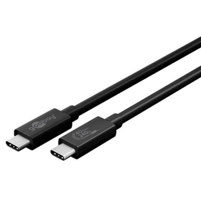 GOOBAY καλώδιο USB-C 61716, USB4 Gen 3x2, 240W, 40Gbps, 8K, 0.7m, μαύρο