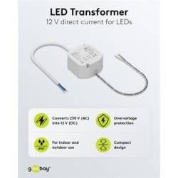 GOOBAY μετασχηματιστής LED 59575, 12V/1A, 12W, IP65